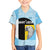 Saint Lucia Graphic Parrot Kid Hawaiian Shirt with Tribal Pattern and Minimalist Blue Black Design - Wonder Print Shop