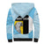 Saint Lucia Graphic Parrot Sherpa Hoodie with Tribal Pattern and Minimalist Blue Black Design - Wonder Print Shop
