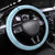 Saint Lucia Graphic Parrot Steering Wheel Cover with Tribal Pattern and Minimalist Blue Black Design - Wonder Print Shop