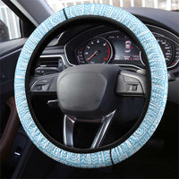 Saint Lucia Graphic Parrot Steering Wheel Cover with Tribal Pattern and Minimalist Blue Black Design - Wonder Print Shop