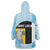 Saint Lucia Graphic Parrot Wearable Blanket Hoodie with Tribal Pattern and Minimalist Blue Black Design - Wonder Print Shop