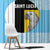 Saint Lucia Graphic Parrot Window Curtain with Tribal Pattern and Minimalist Blue Black Design - Wonder Print Shop