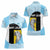 Saint Lucia Graphic Parrot Women Polo Shirt with Tribal Pattern and Minimalist Blue Black Design - Wonder Print Shop