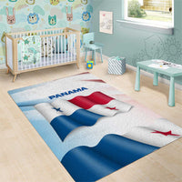 Panama Waving Flag Design Area Rug with Red Blue Stars and National Color Pattern - Wonder Print Shop
