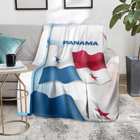 Panama Waving Flag Design Blanket with Red Blue Stars and National Color Pattern - Wonder Print Shop