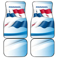 Panama Waving Flag Design Car Mats with Red Blue Stars and National Color Pattern - Wonder Print Shop