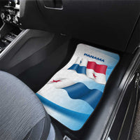 Panama Waving Flag Design Car Mats with Red Blue Stars and National Color Pattern - Wonder Print Shop