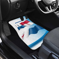 Panama Waving Flag Design Car Mats with Red Blue Stars and National Color Pattern - Wonder Print Shop