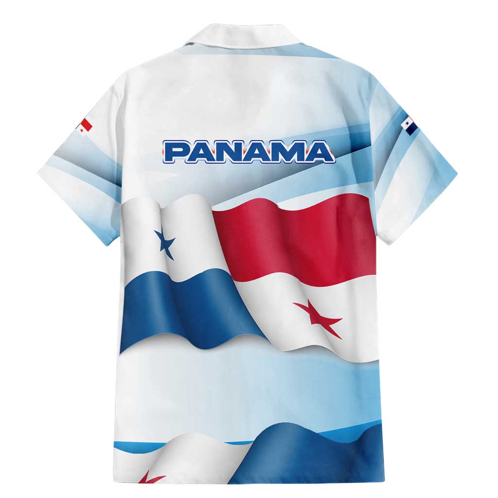 Panama Waving Flag Design Family Matching Mermaid Dress and Hawaiian Shirt with Red Blue Stars and National Color Pattern - Wonder Print Shop