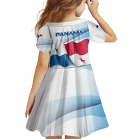 Panama Waving Flag Design Family Matching Off Shoulder Maxi Dress and Hawaiian Shirt with Red Blue Stars and National Color Pattern - Wonder Print Shop