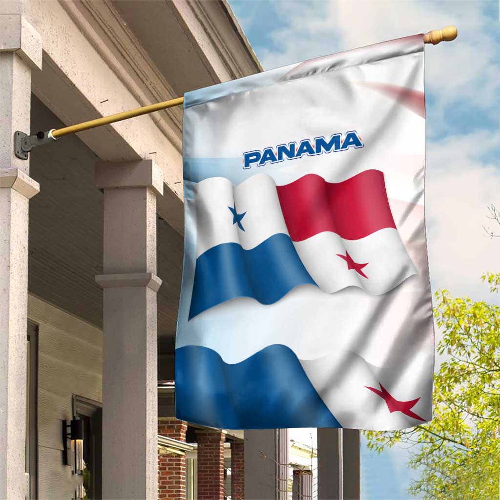 Panama Waving Flag Design Garden Flag with Red Blue Stars and National Color Pattern - Wonder Print Shop