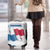 Panama Waving Flag Design Luggage Cover with Red Blue Stars and National Color Pattern - Wonder Print Shop