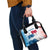 Panama Waving Flag Design Shoulder Handbag with Red Blue Stars and National Color Pattern - Wonder Print Shop