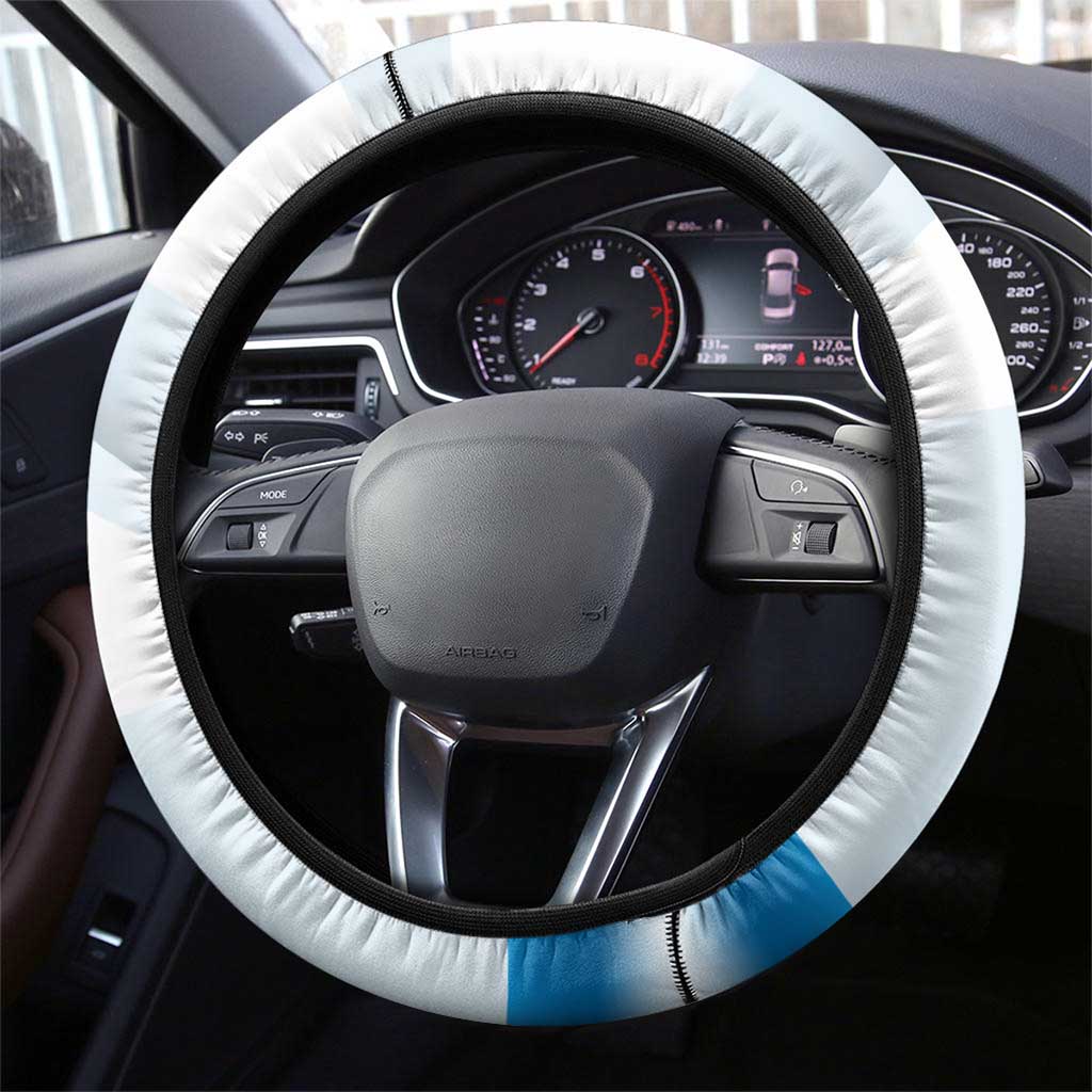 Panama Waving Flag Design Steering Wheel Cover with Red Blue Stars and National Color Pattern - Wonder Print Shop