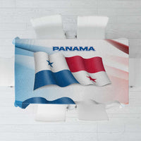 Panama Waving Flag Design Tablecloth with Red Blue Stars and National Color Pattern - Wonder Print Shop