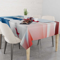 Panama Waving Flag Design Tablecloth with Red Blue Stars and National Color Pattern - Wonder Print Shop