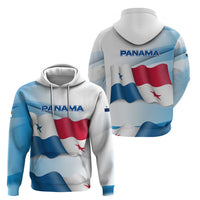 Panama Waving Flag Design Zip Hoodie with Red Blue Stars and National Color Pattern - Wonder Print Shop