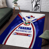 Panama Independence Day Area Rug with National Coat of Arms and Red Blue Star Design - Wonder Print Shop