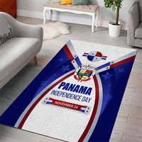Panama Independence Day Area Rug with National Coat of Arms and Red Blue Star Design - Wonder Print Shop