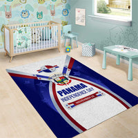 Panama Independence Day Area Rug with National Coat of Arms and Red Blue Star Design - Wonder Print Shop