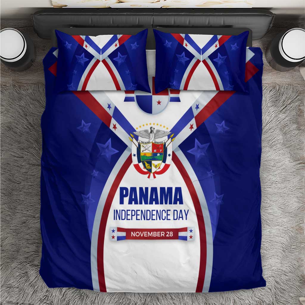 Panama Independence Day Bedding Set with National Coat of Arms and Red Blue Star Design - Wonder Print Shop