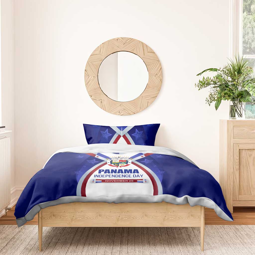 Panama Independence Day Bedding Set with National Coat of Arms and Red Blue Star Design - Wonder Print Shop