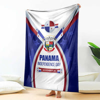 Panama Independence Day Blanket with National Coat of Arms and Red Blue Star Design - Wonder Print Shop