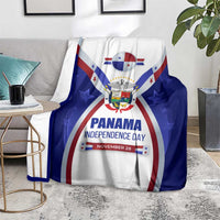 Panama Independence Day Blanket with National Coat of Arms and Red Blue Star Design - Wonder Print Shop