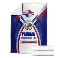 Panama Independence Day Blanket with National Coat of Arms and Red Blue Star Design - Wonder Print Shop