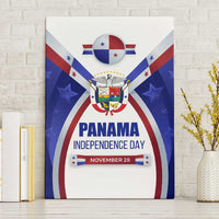 Panama Independence Day Canvas Wall Art with National Coat of Arms and Red Blue Star Design - Wonder Print Shop