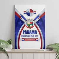 Panama Independence Day Canvas Wall Art with National Coat of Arms and Red Blue Star Design - Wonder Print Shop