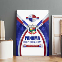 Panama Independence Day Canvas Wall Art with National Coat of Arms and Red Blue Star Design - Wonder Print Shop