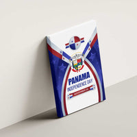 Panama Independence Day Canvas Wall Art with National Coat of Arms and Red Blue Star Design - Wonder Print Shop