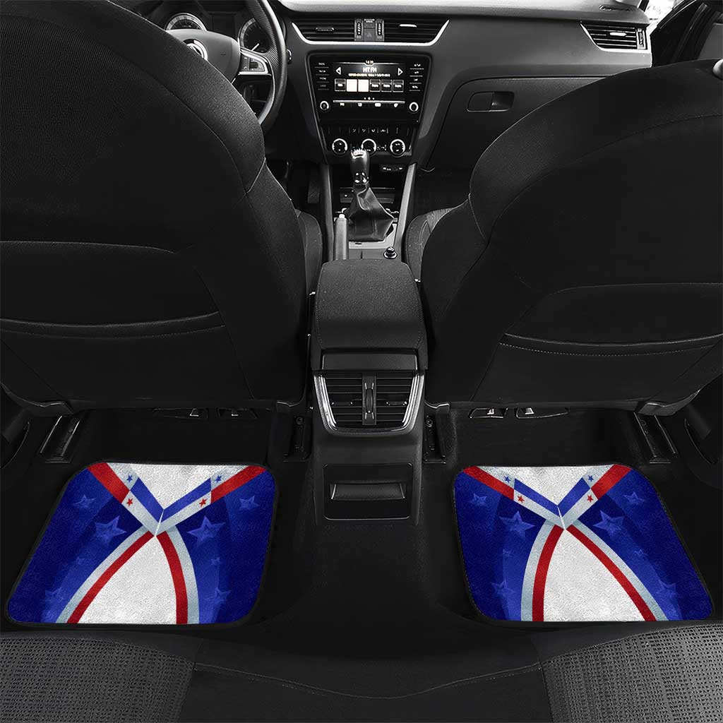 Panama Independence Day Car Mats with National Coat of Arms and Red Blue Star Design - Wonder Print Shop