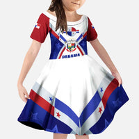 Panama Independence Day Family Matching Off Shoulder Maxi Dress and Hawaiian Shirt with National Coat of Arms and Red Blue Star Design - Wonder Print Shop