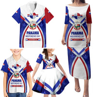 Panama Independence Day Family Matching Puletasi and Hawaiian Shirt with National Coat of Arms and Red Blue Star Design - Wonder Print Shop