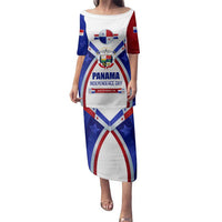 Panama Independence Day Family Matching Puletasi and Hawaiian Shirt with National Coat of Arms and Red Blue Star Design - Wonder Print Shop