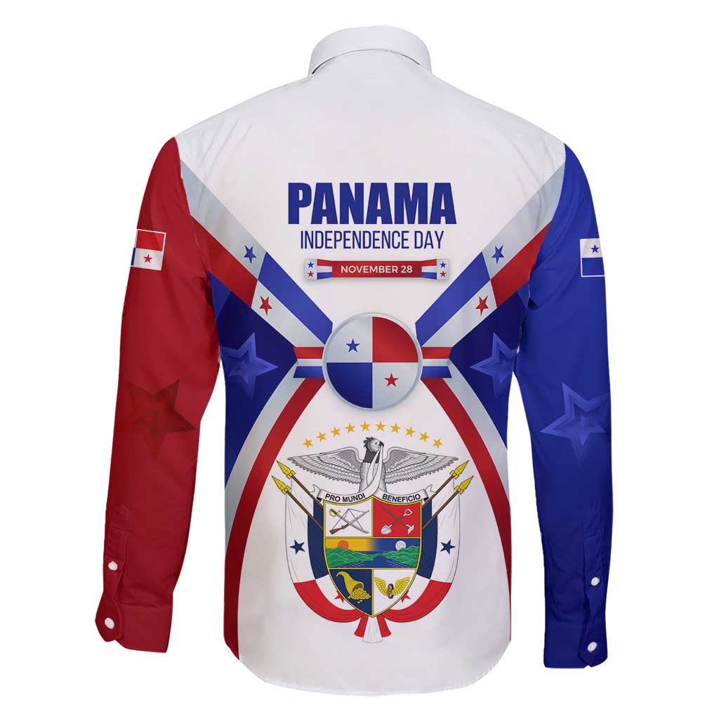 Panama Independence Day Family Matching Summer Maxi Dress and Hawaiian Shirt with National Coat of Arms and Red Blue Star Design - Wonder Print Shop