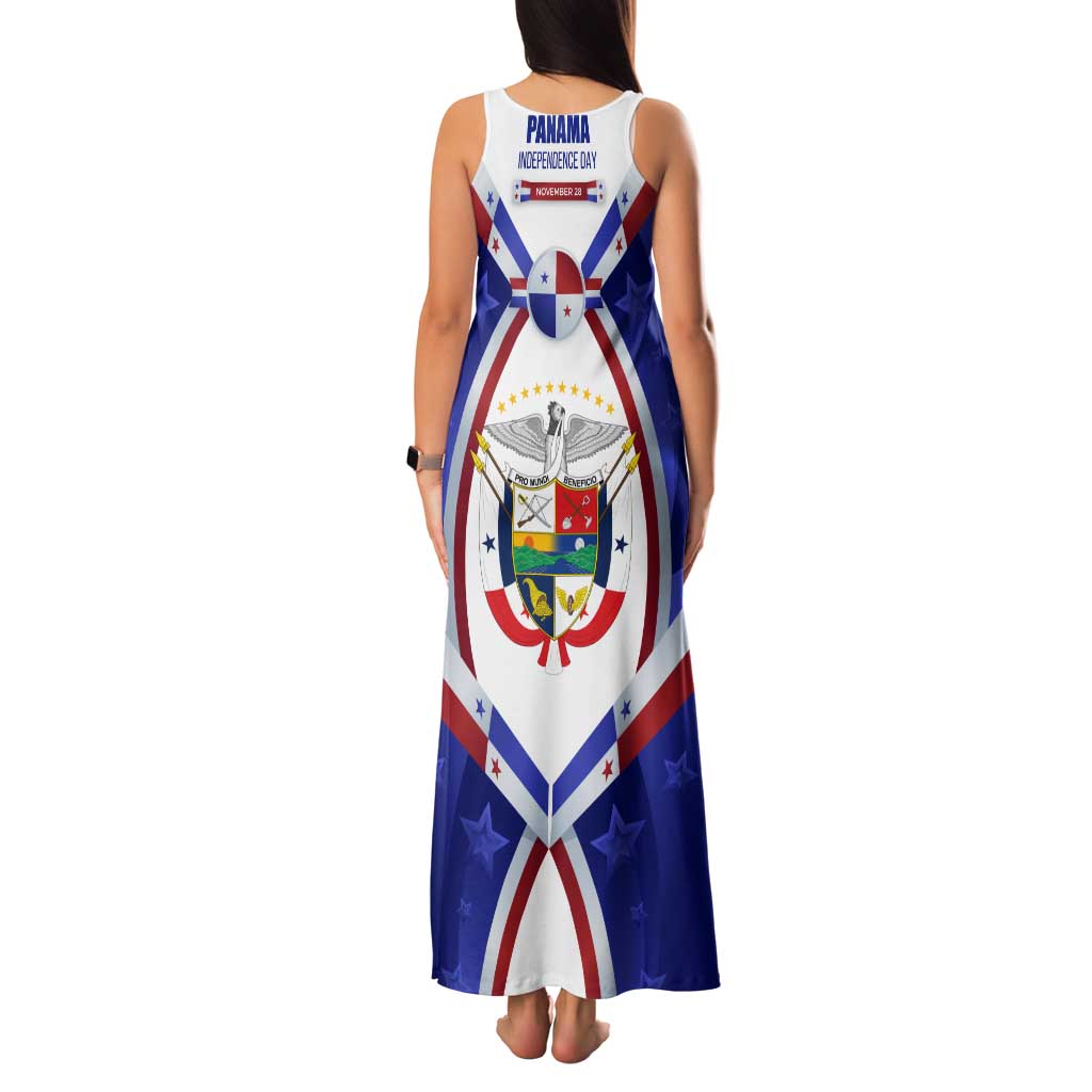 Panama Independence Day Family Matching Tank Maxi Dress and Hawaiian Shirt with National Coat of Arms and Red Blue Star Design - Wonder Print Shop
