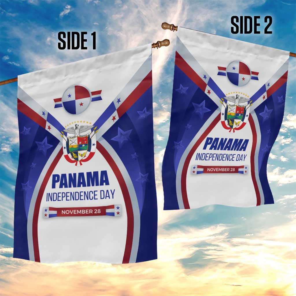 Panama Independence Day Garden Flag with National Coat of Arms and Red Blue Star Design - Wonder Print Shop