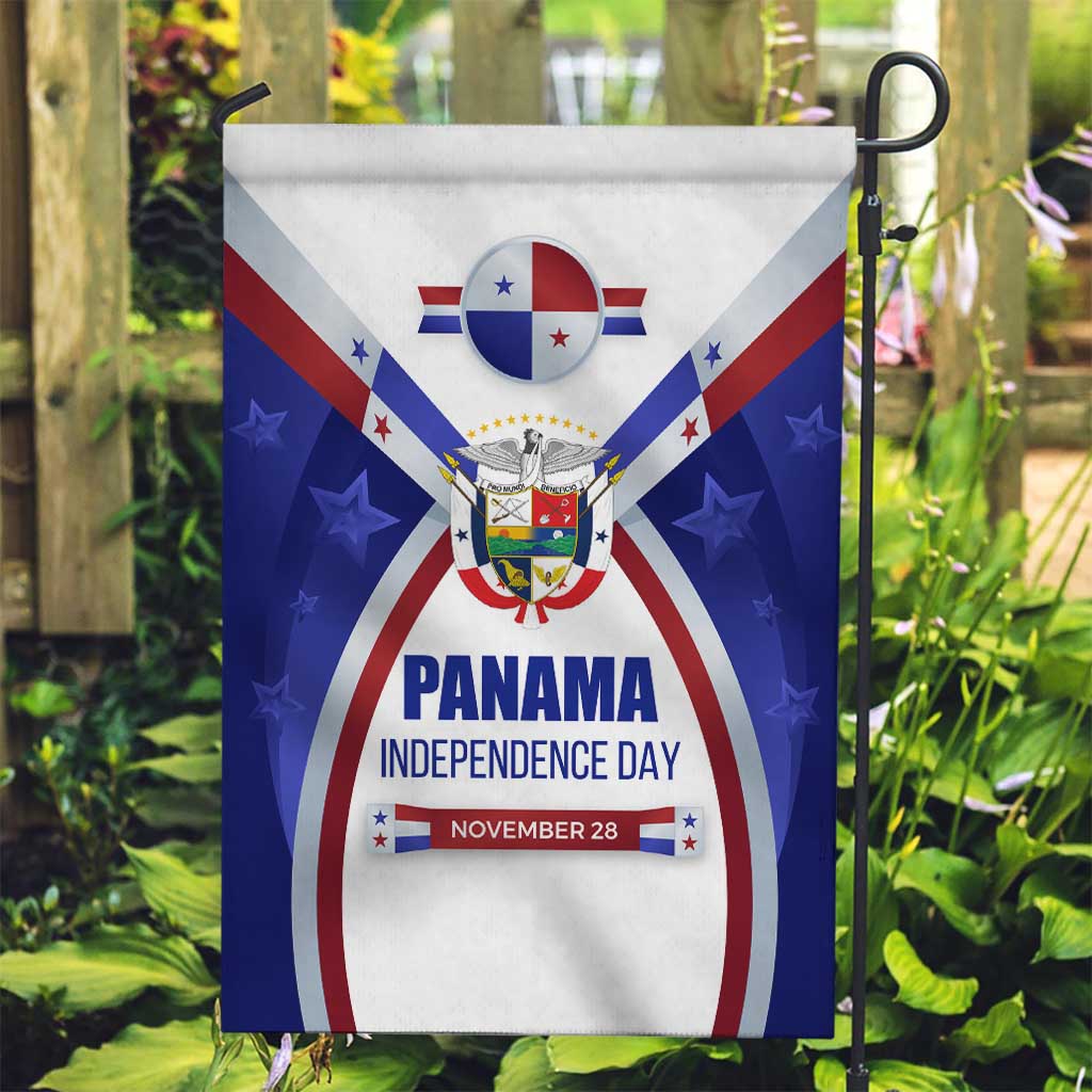 Panama Independence Day Garden Flag with National Coat of Arms and Red Blue Star Design - Wonder Print Shop