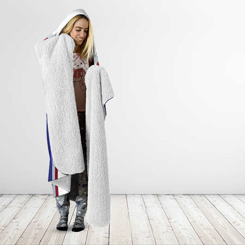 Panama Independence Day Hooded Blanket with National Coat of Arms and Red Blue Star Design - Wonder Print Shop