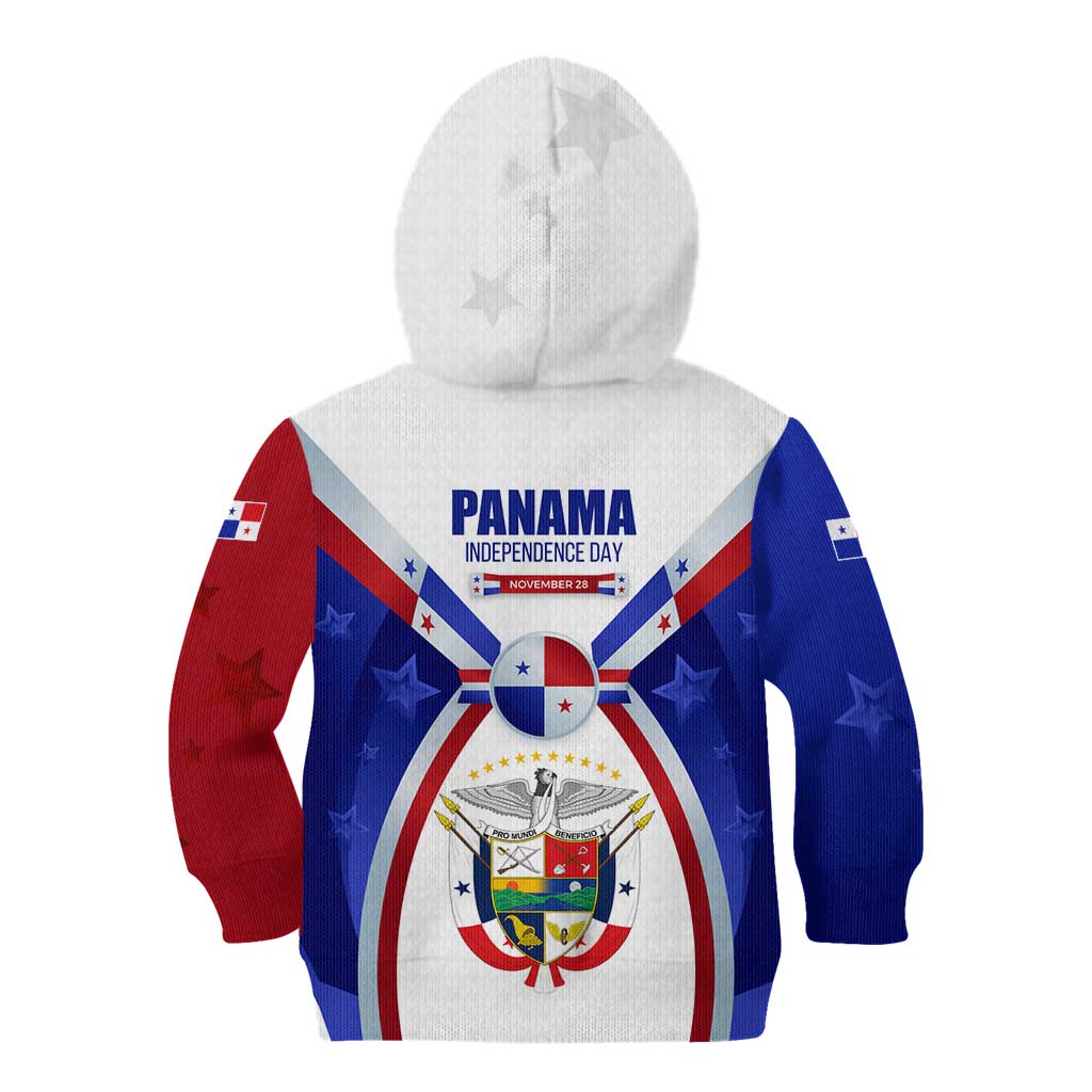 Panama Independence Day Kid Hoodie with National Coat of Arms and Red Blue Star Design - Wonder Print Shop