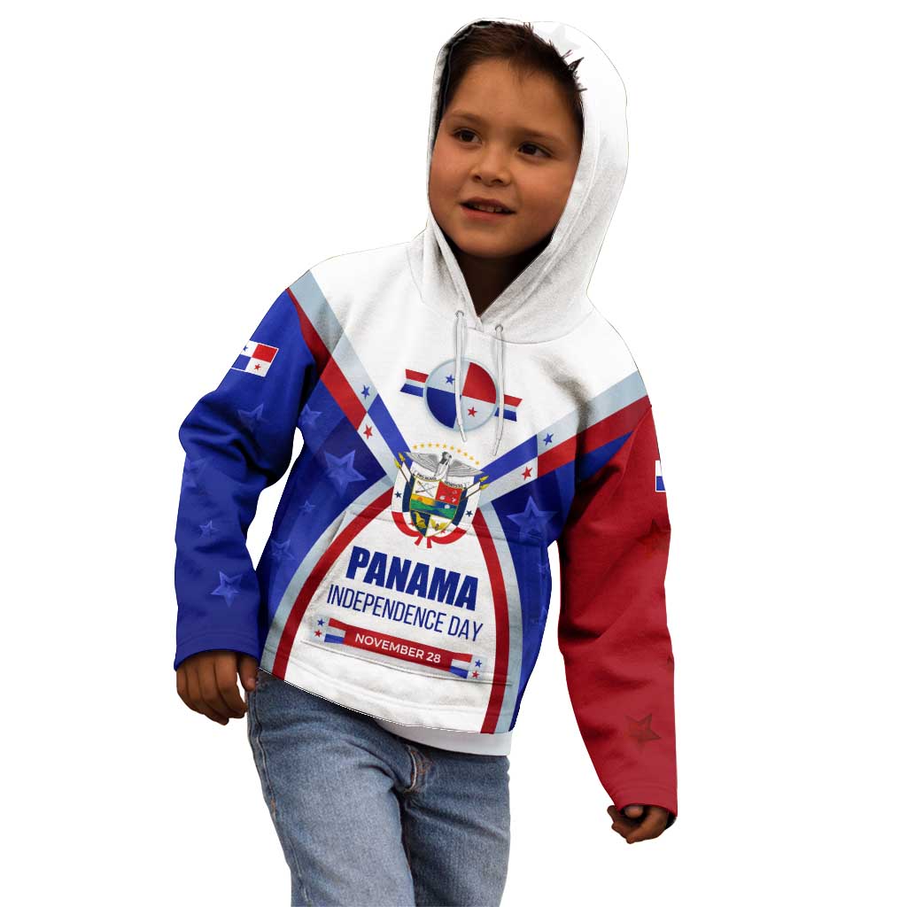 Panama Independence Day Kid Hoodie with National Coat of Arms and Red Blue Star Design - Wonder Print Shop