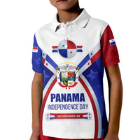 Panama Independence Day Kid Polo Shirt with National Coat of Arms and Red Blue Star Design - Wonder Print Shop
