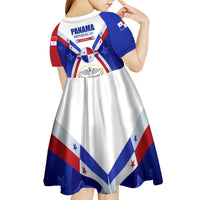 Panama Independence Day Kid Short Sleeve Dress with National Coat of Arms and Red Blue Star Design - Wonder Print Shop