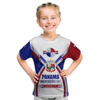 Panama Independence Day Kid T Shirt with National Coat of Arms and Red Blue Star Design - Wonder Print Shop