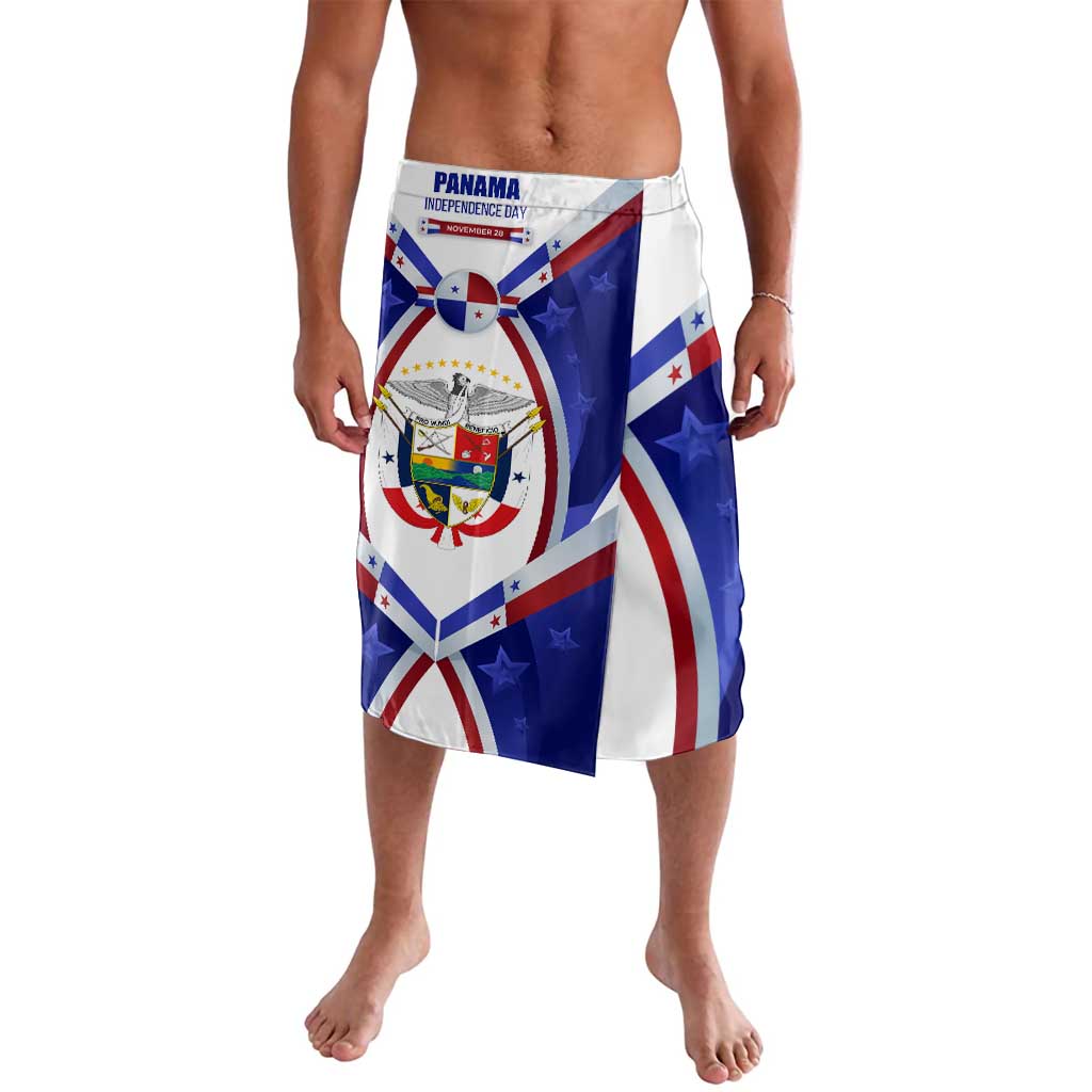 Panama Independence Day Lavalava with National Coat of Arms and Red Blue Star Design - Wonder Print Shop