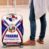 Panama Independence Day Luggage Cover with National Coat of Arms and Red Blue Star Design - Wonder Print Shop