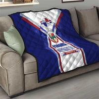 Panama Independence Day Quilt with National Coat of Arms and Red Blue Star Design - Wonder Print Shop